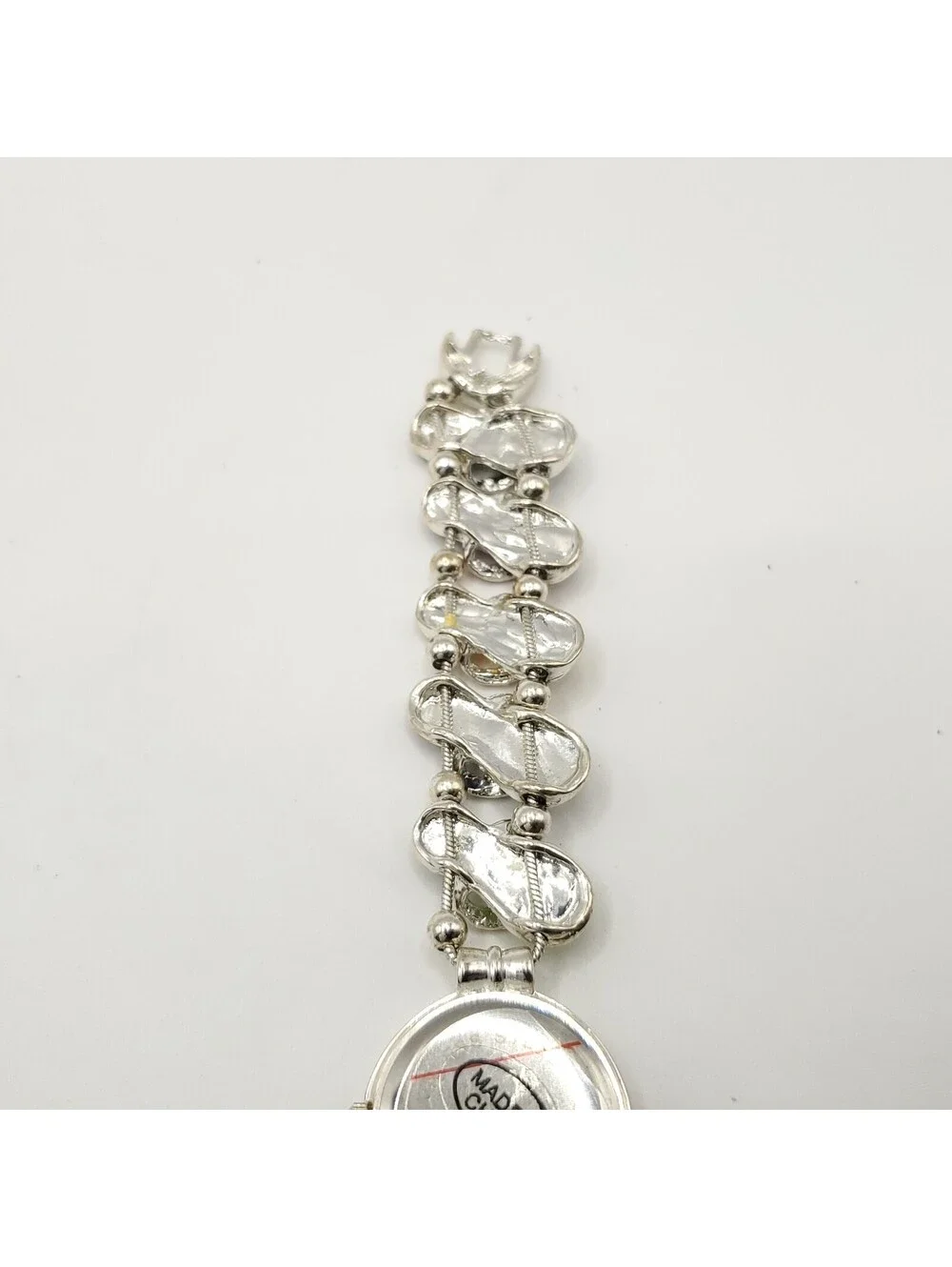 Geneva Platinum Sandals Band Womens Watch 24mm New Battery